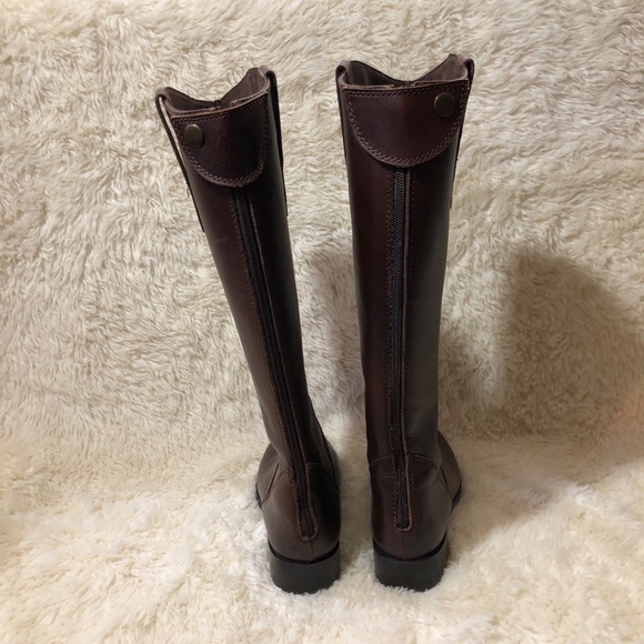 Steve Madden Leather Riding Boots Knee High Back zip Size 6.5 - Picture 3 of 8